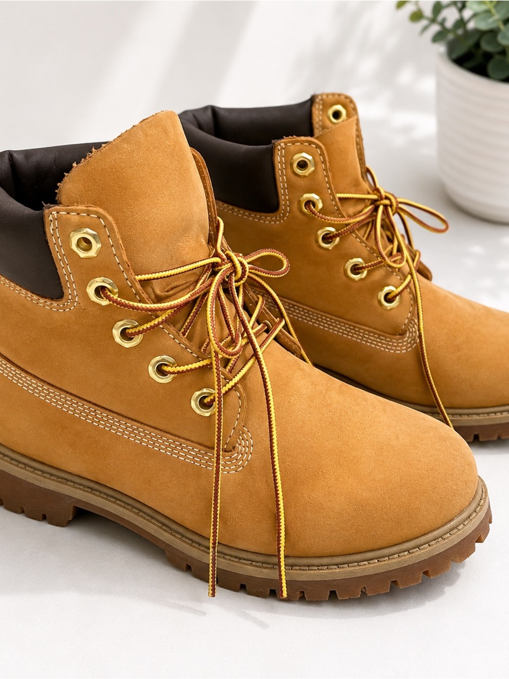 Timberland Premium 6 in Waterproof Boot Wheat Nubuck Unisex Kids US 6
